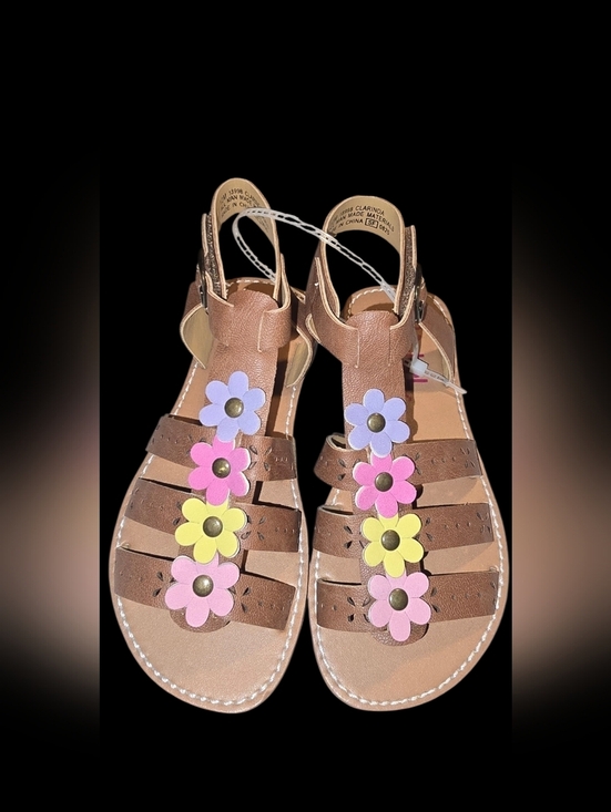 Other - New Girl's 2 Pairs Brown Floral-Detail Sandals Size 1